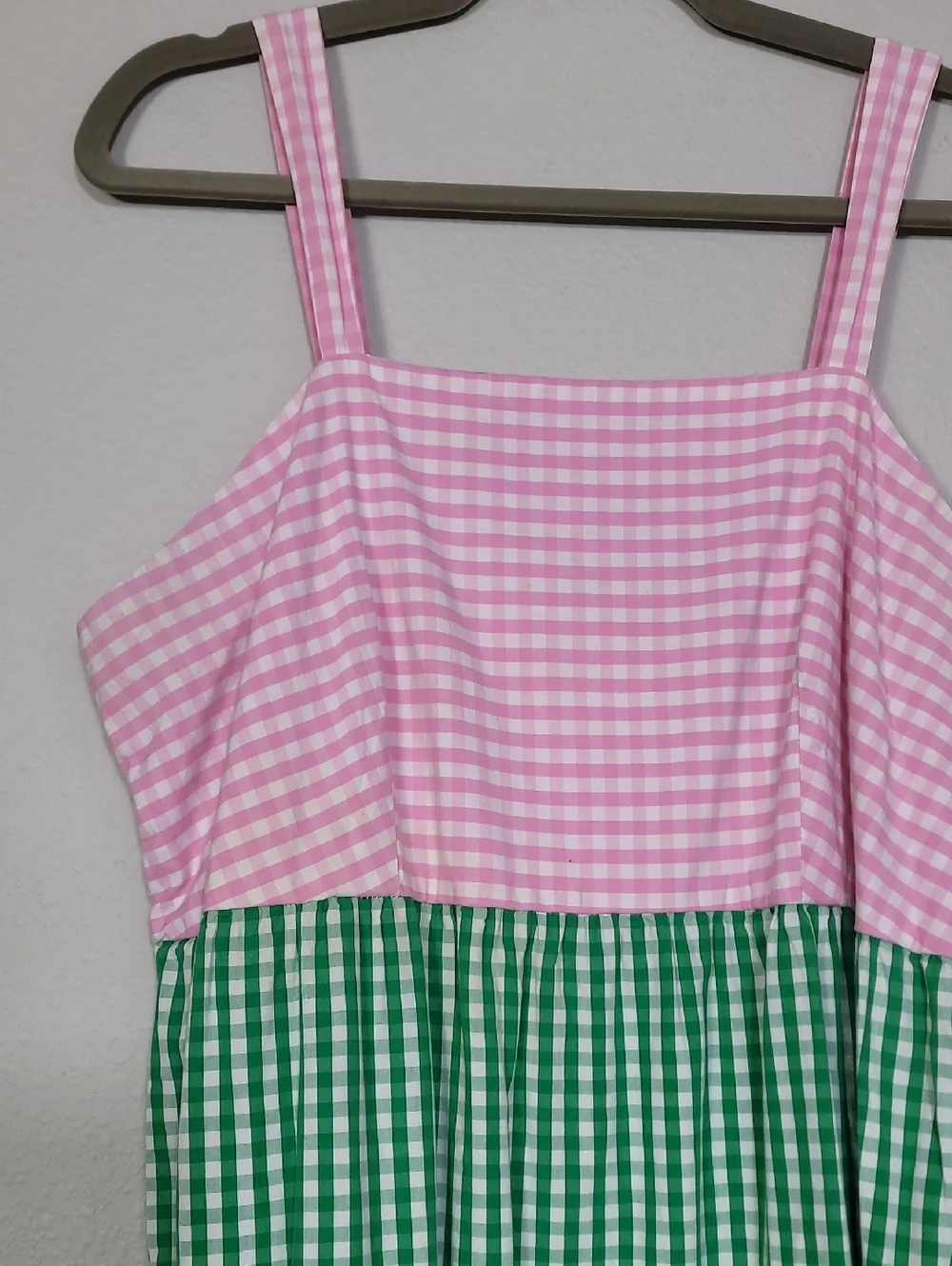 Crown & Ivy Tiered Gingham Maxi Dress Size XL Colorblock Cottagecore Cotton - Picture 5 of 12